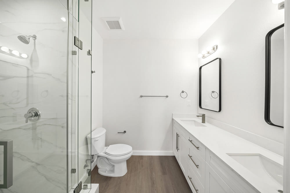 Master bathroom with glass shower